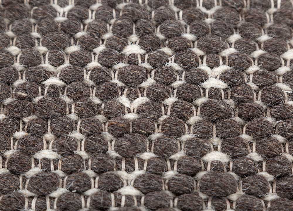 abrash beige and brown wool Flat Weaves Rug - CloseUp