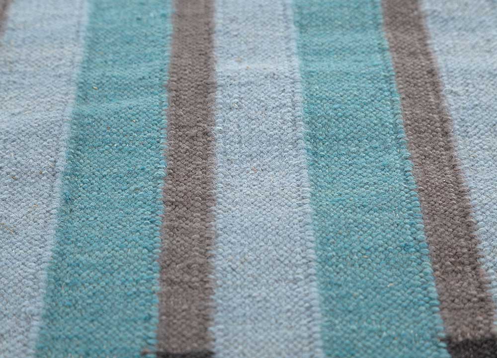 alhambra blue wool Flat Weaves Rug - CloseUp