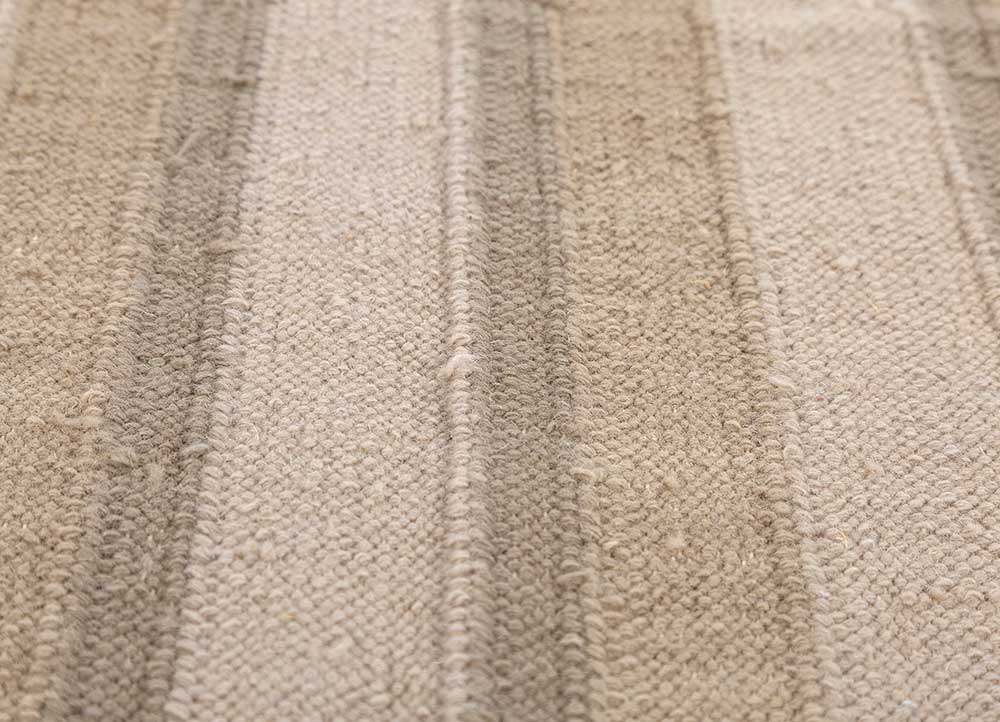 alhambra beige and brown wool Flat Weaves Rug - CloseUp