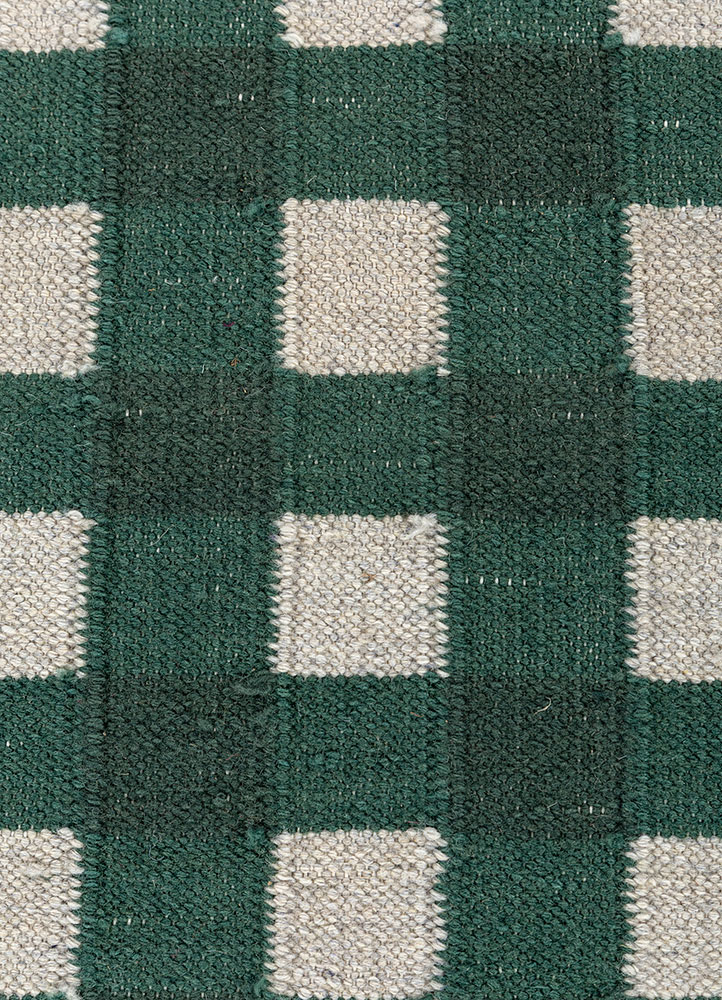 alhambra green wool Flat Weaves Rug - CloseUp