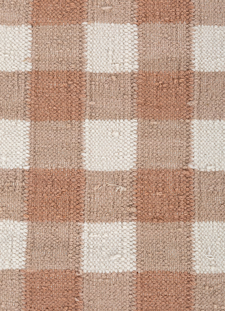 alhambra red and orange wool Flat Weaves Rug - CloseUp