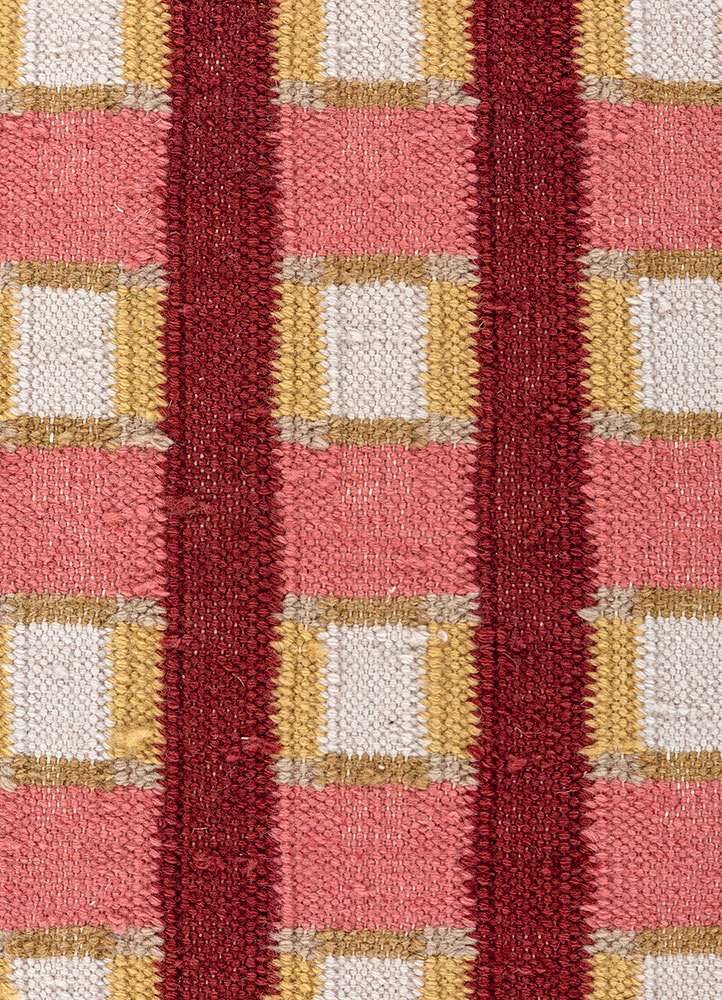 alhambra red and orange wool Flat Weaves Rug - CloseUp