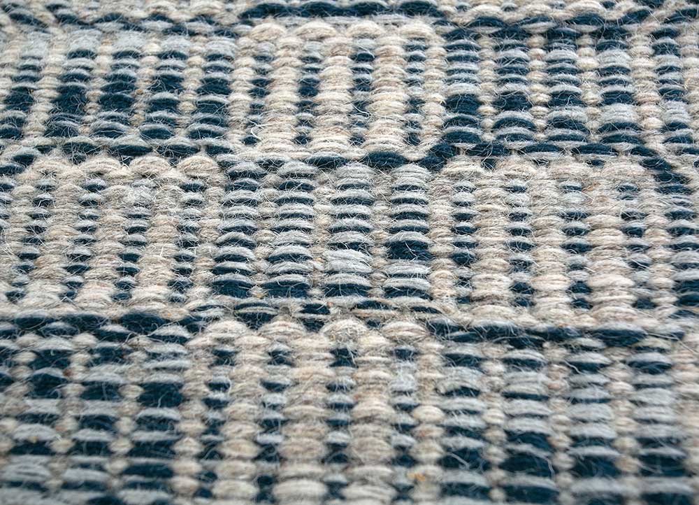 abrash grey and black wool Flat Weaves Rug - CloseUp