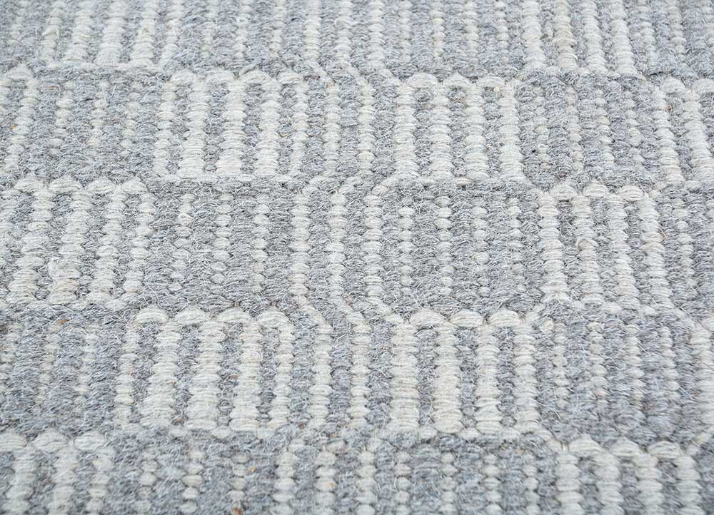 abrash grey and black wool Flat Weaves Rug - CloseUp