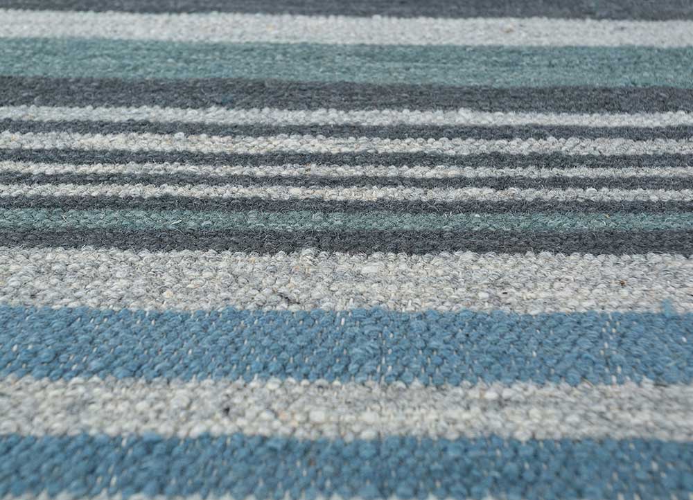 indusbar blue wool Flat Weaves Rug - CloseUp