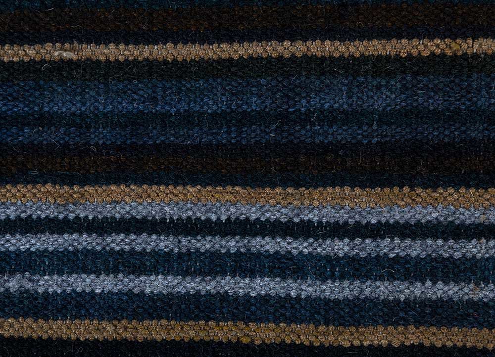 indusbar blue wool Flat Weaves Rug - CloseUp indusbar blue wool Flat Weaves Rug - CloseUp