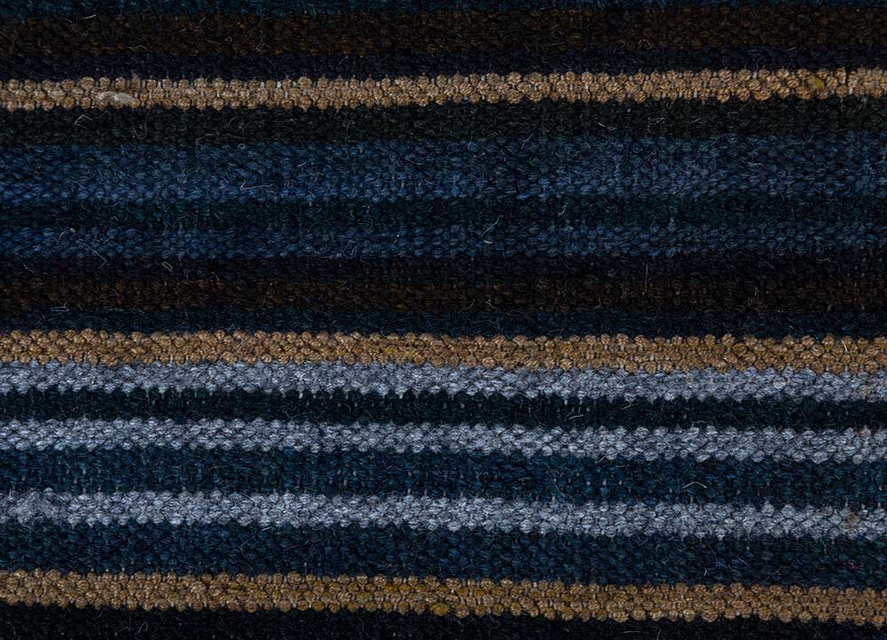 indusbar blue wool Flat Weaves Rug - CloseUp