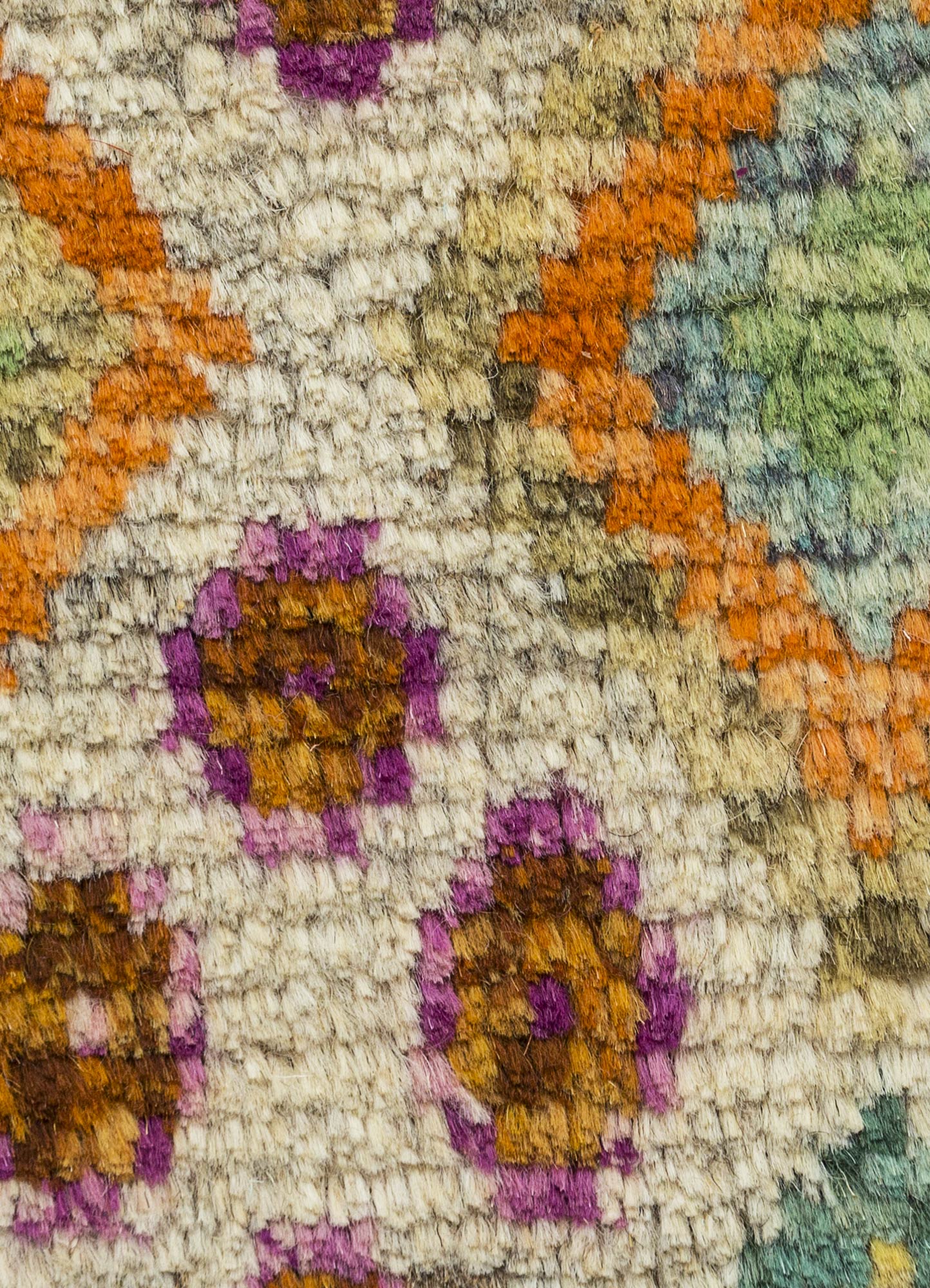 zuri multi wool Hand Knotted Rug - CloseUp