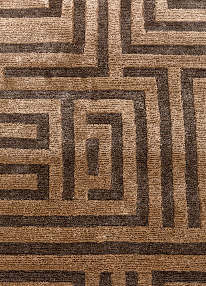 blythe beige and brown acrylic Hand Knotted Rug - CloseUp blythe beige and brown acrylic Hand Knotted Rug - CloseUp