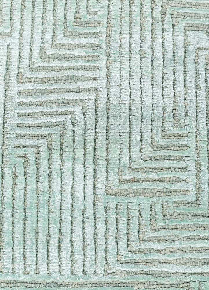 azalea blue wool and bamboo silk Hand Knotted Rug - CloseUp azalea blue wool and bamboo silk Hand Knotted Rug - CloseUp