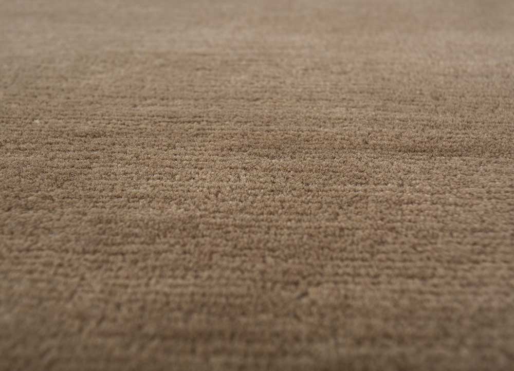 sthir beige and brown wool Hand Knotted Rug - CloseUp