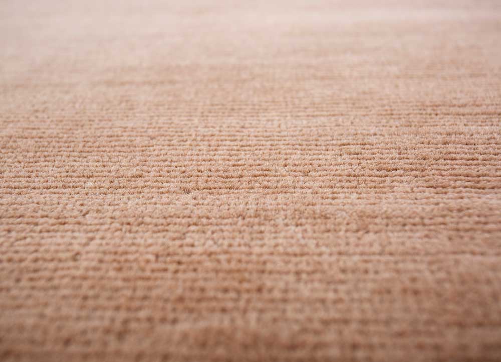 sthir red and orange wool Hand Knotted Rug - CloseUp