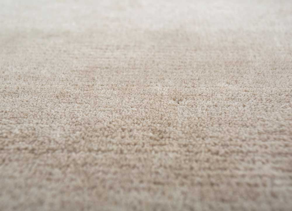 sthir beige and brown wool Hand Knotted Rug - CloseUp