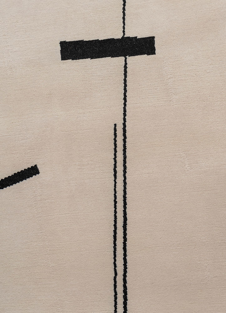 sthir ivory wool Hand Knotted Rug - CloseUp sthir ivory wool Hand Knotted Rug - CloseUp