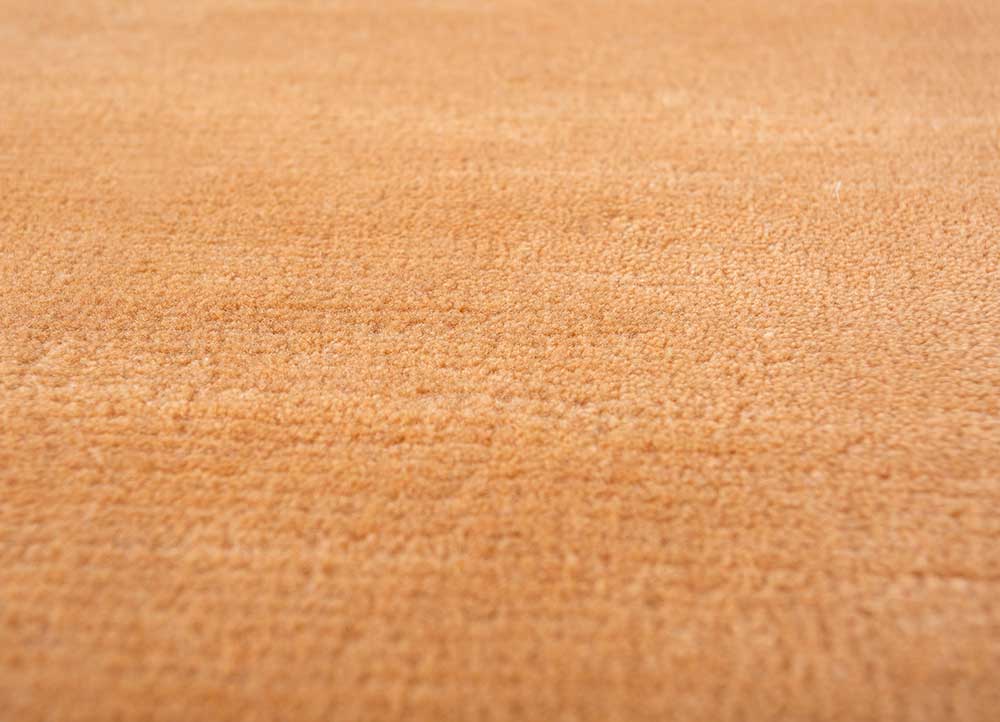 sthir red and orange wool Hand Knotted Rug - CloseUp