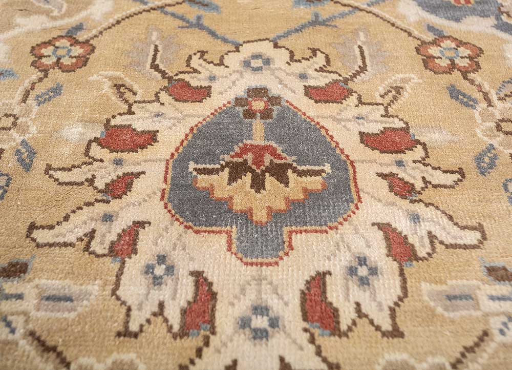 cyanna blue silk Hand Knotted Rug - CloseUp