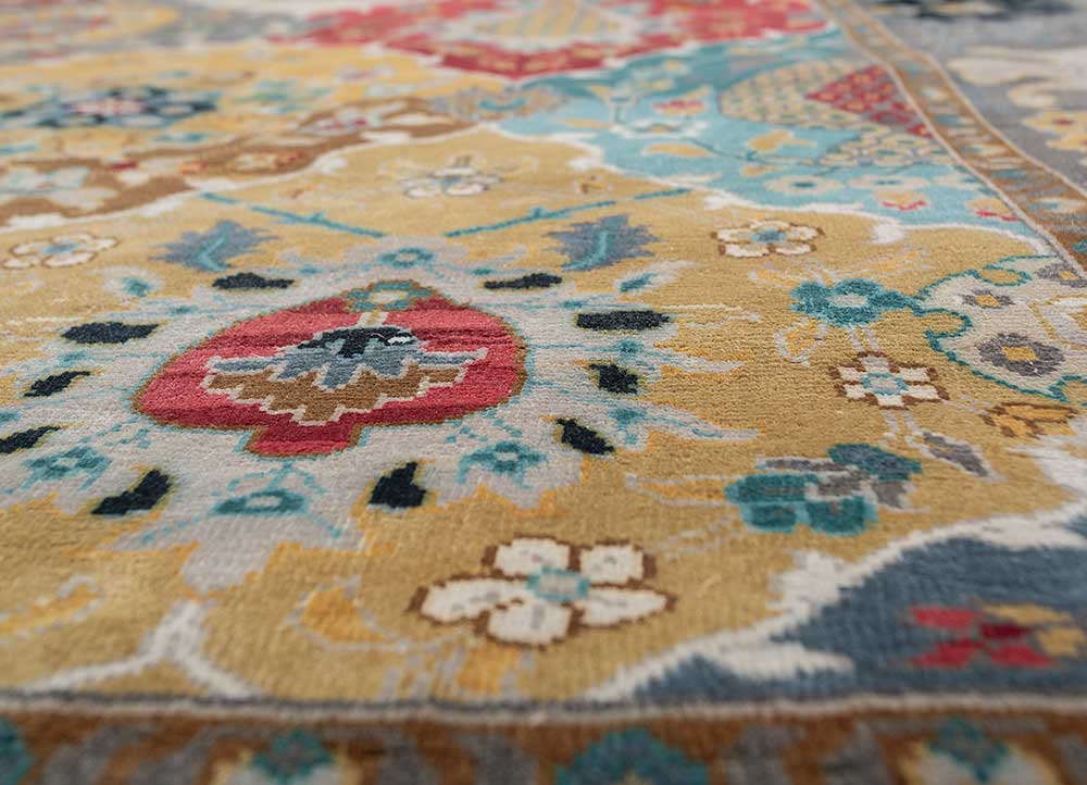 cyanna ivory silk Hand Knotted Rug - CloseUp