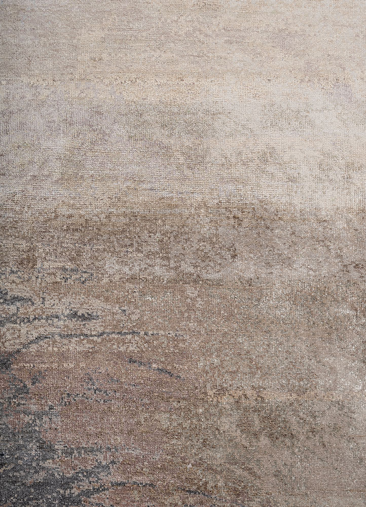 entropy blue silk Hand Knotted Rug - CloseUp