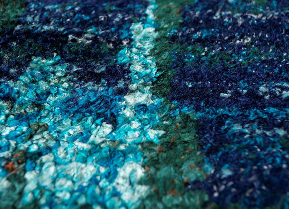 clan blue viscose Hand Knotted Rug - CloseUp clan blue viscose Hand Knotted Rug - CloseUp