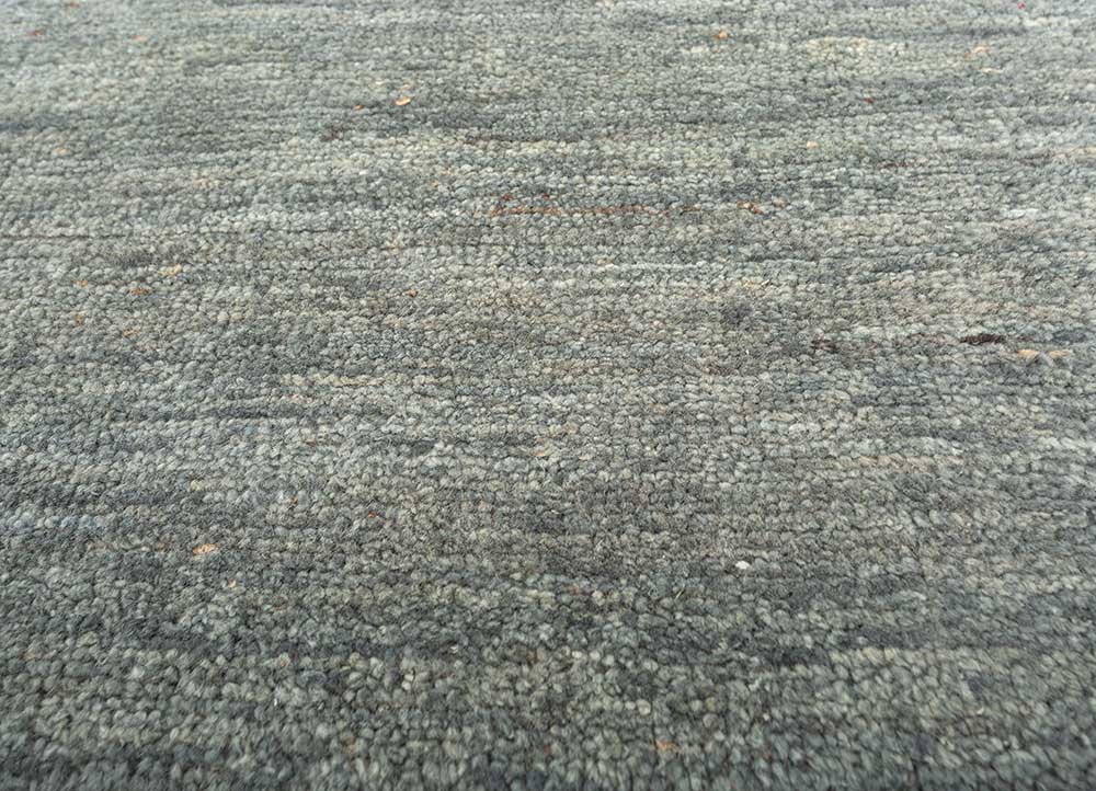 blythe blue afghan wool and jute Hand Knotted Rug - CloseUp