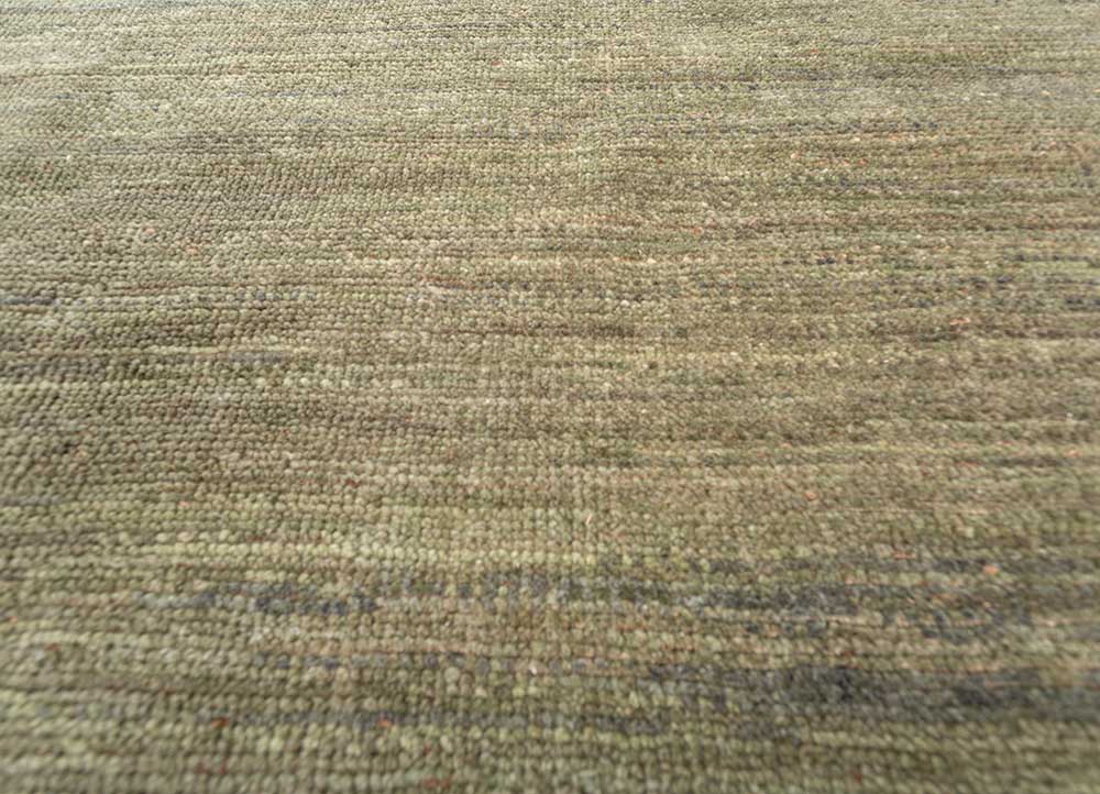 blythe green afghan wool and jute Hand Knotted Rug - CloseUp