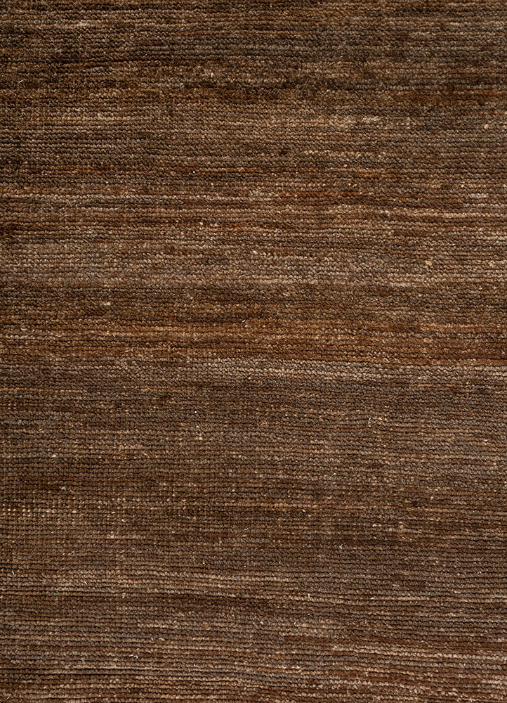 blythe beige and brown wool Hand Knotted Rug - CloseUp