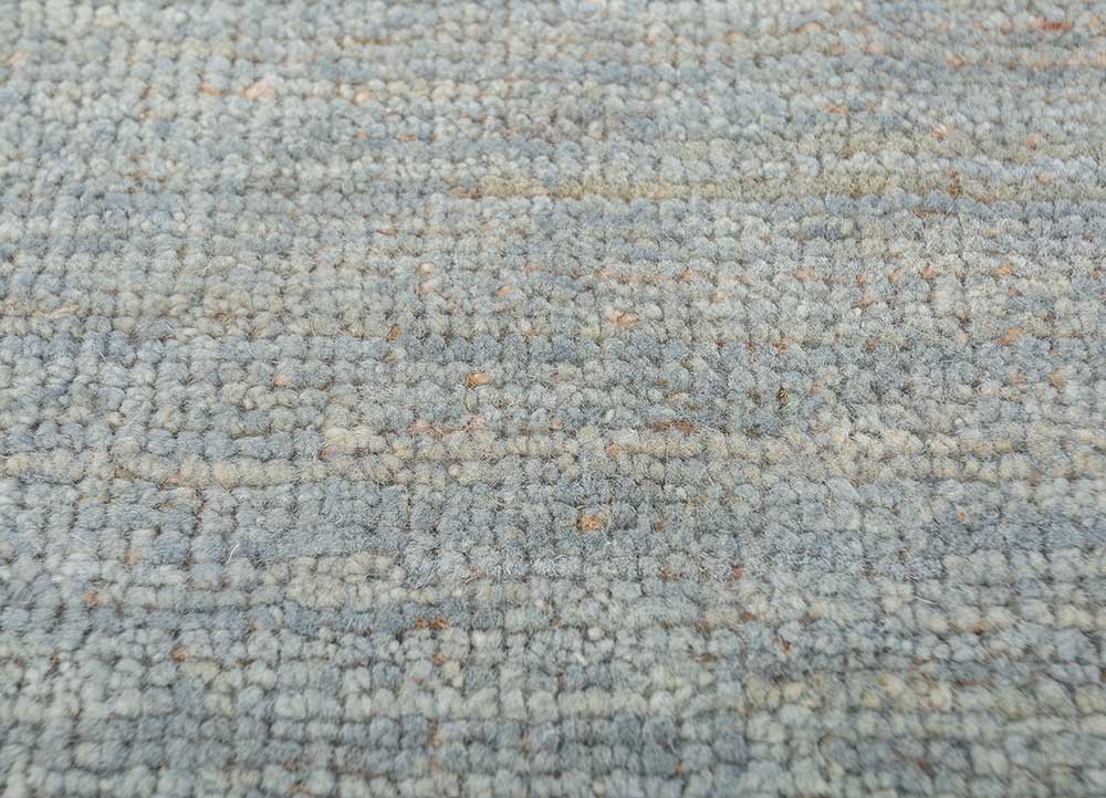 blythe blue afghan wool and jute Hand Knotted Rug - CloseUp