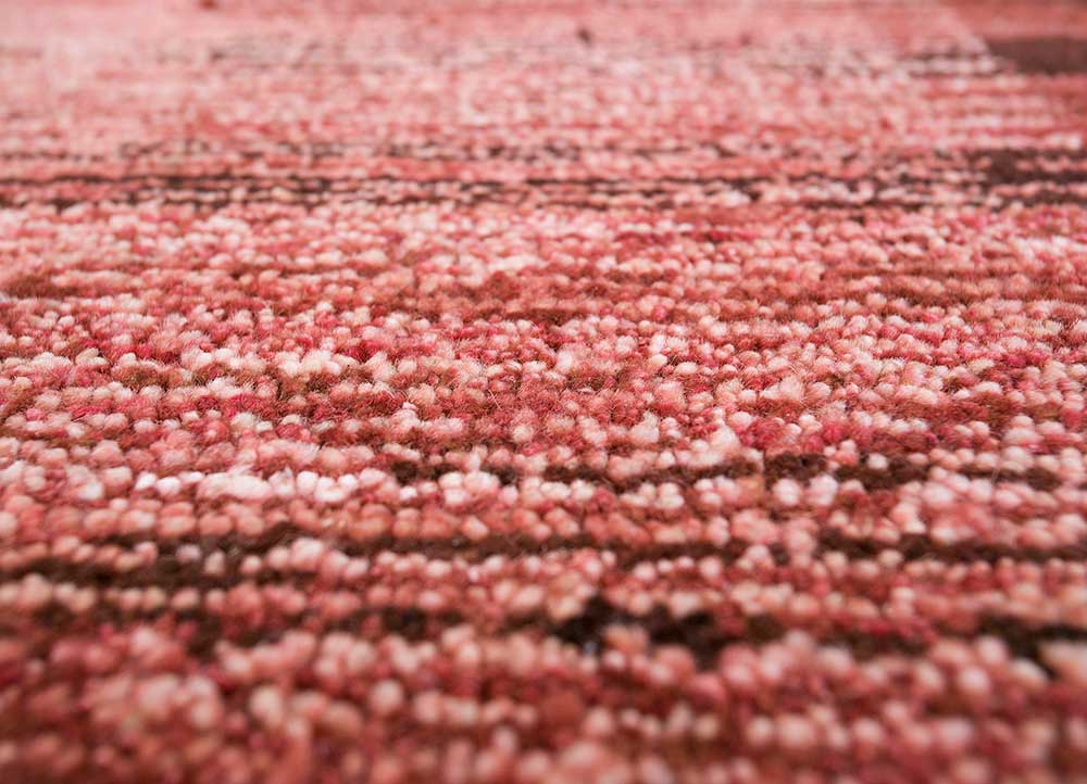 clan red and orange wool Hand Knotted Rug - CloseUp