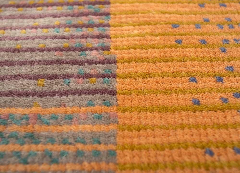 clan blue wool Hand Knotted Rug - CloseUp