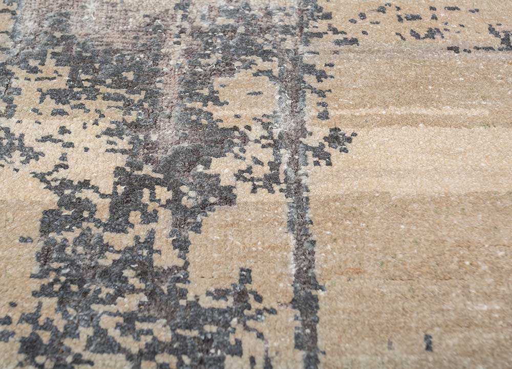 entropy ivory wool and silk Hand Knotted Rug - CloseUp