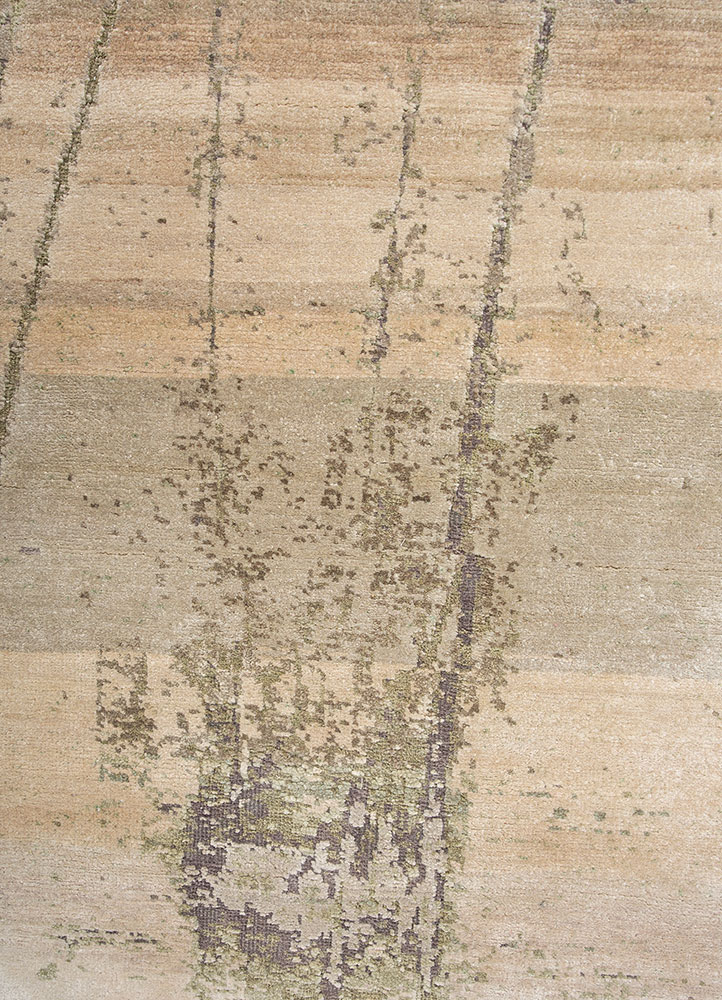 entropy grey and black wool and silk Hand Knotted Rug - CloseUp