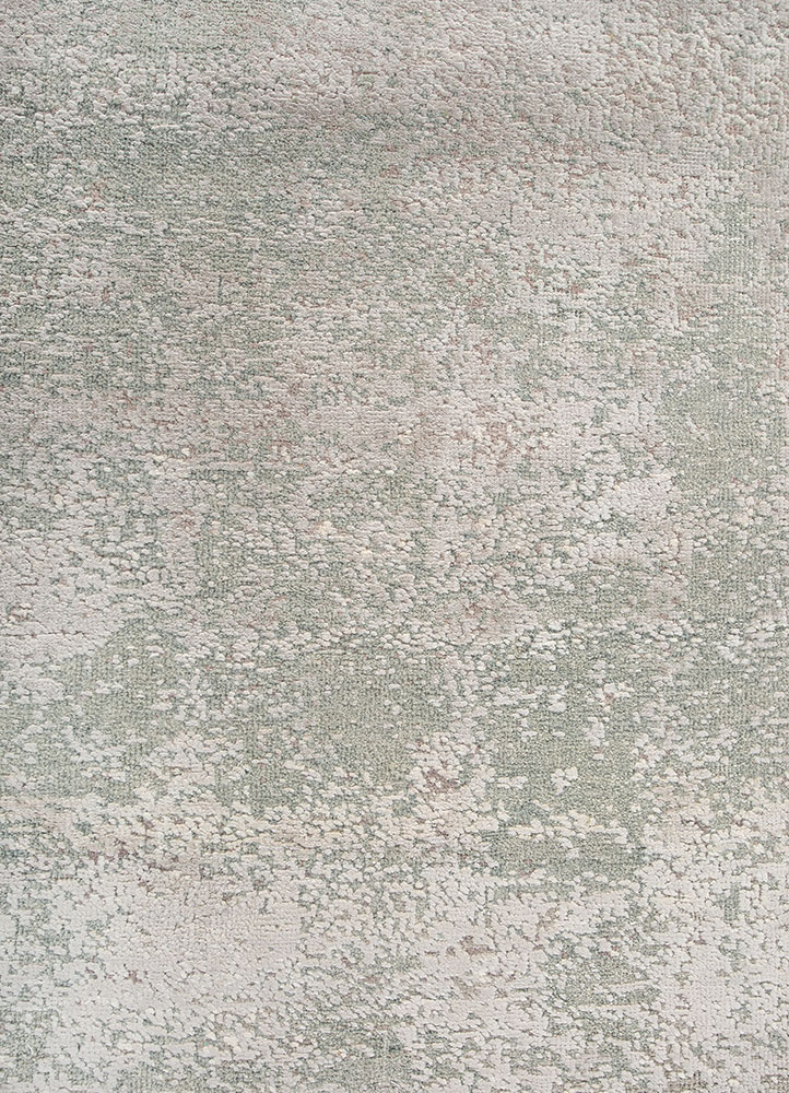 entropy blue wool and silk Hand Knotted Rug - CloseUp