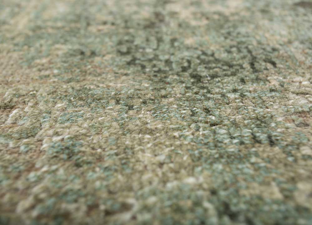 entropy ivory wool and silk Hand Knotted Rug - CloseUp