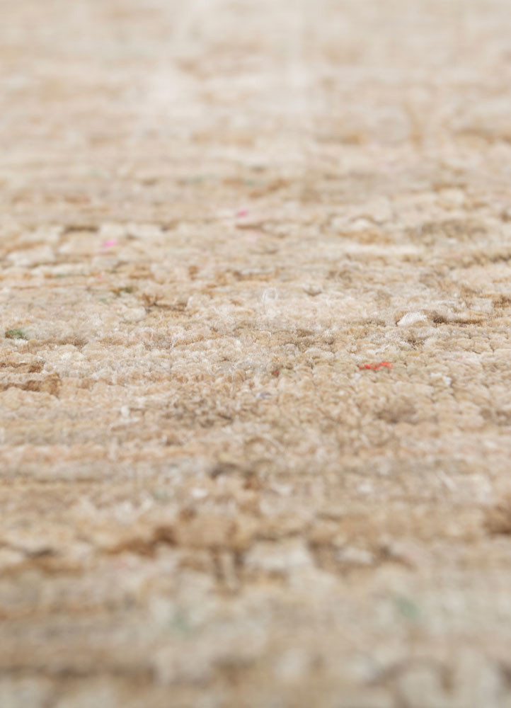 far east ivory wool and silk Hand Knotted Rug - CloseUp far east ivory wool and silk Hand Knotted Rug - CloseUp