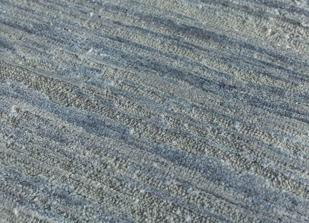 manifest blue wool and silk Hand Knotted Rug - CloseUp