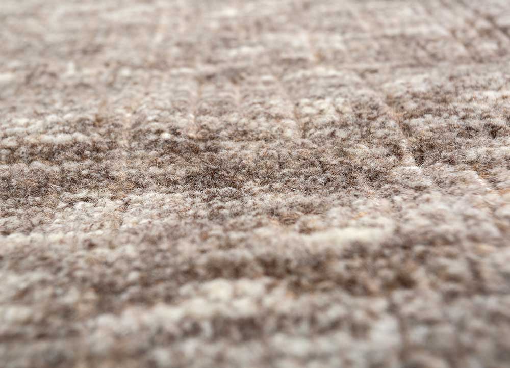 manifest beige and brown wool Hand Knotted Rug - CloseUp