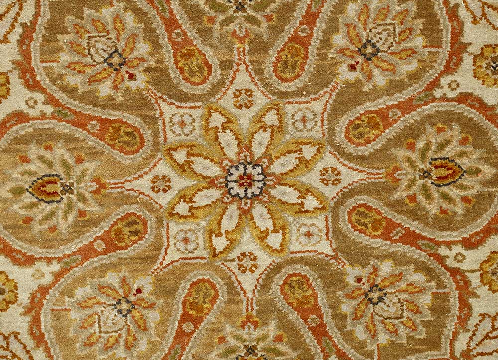 aurora red and orange silk Hand Knotted Rug - CloseUp