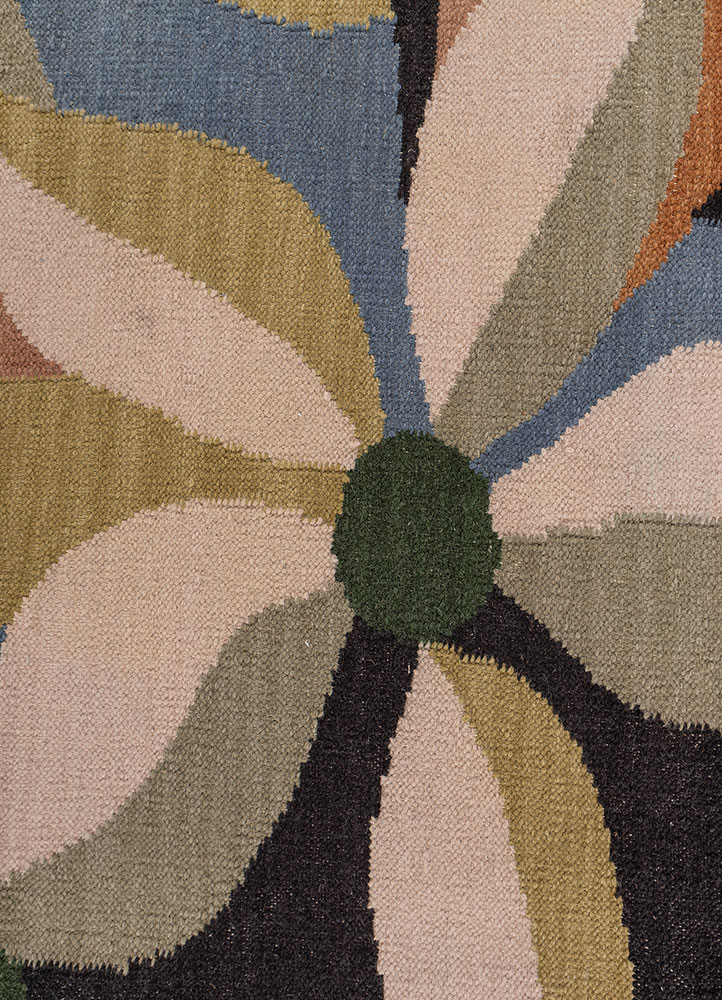 aprezo pink and purple wool Flat Weaves Rug - CloseUp
