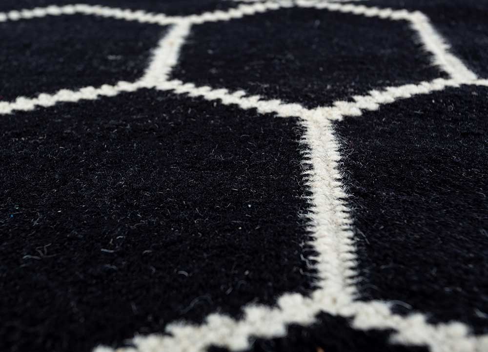 indusbar grey and black wool Flat Weaves Rug - CloseUp