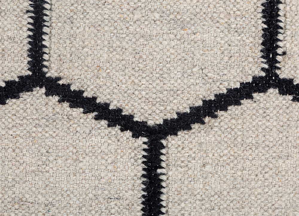 indusbar ivory wool Flat Weaves Rug - CloseUp