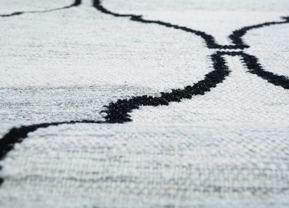 indusbar grey and black wool Flat Weaves Rug - CloseUp