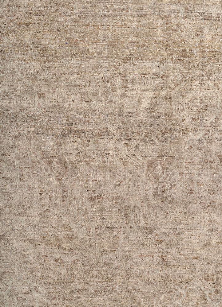 someplace in time ivory wool Hand Knotted Rug - CloseUp