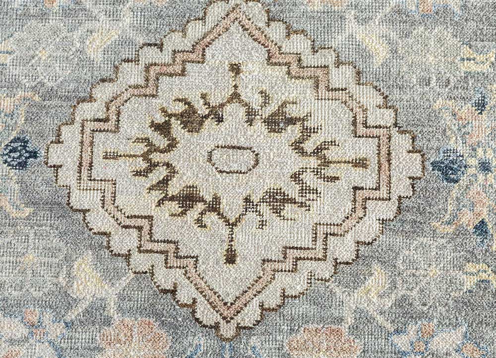 someplace in time beige and brown wool Hand Knotted Rug - CloseUp