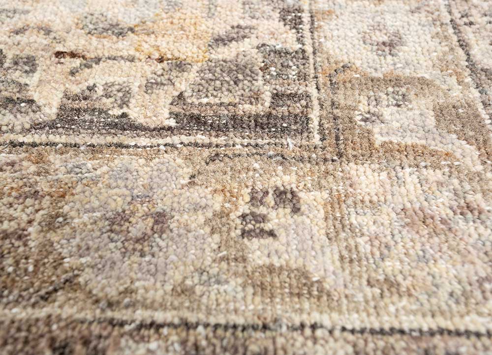 someplace in time grey and black wool Hand Knotted Rug - CloseUp