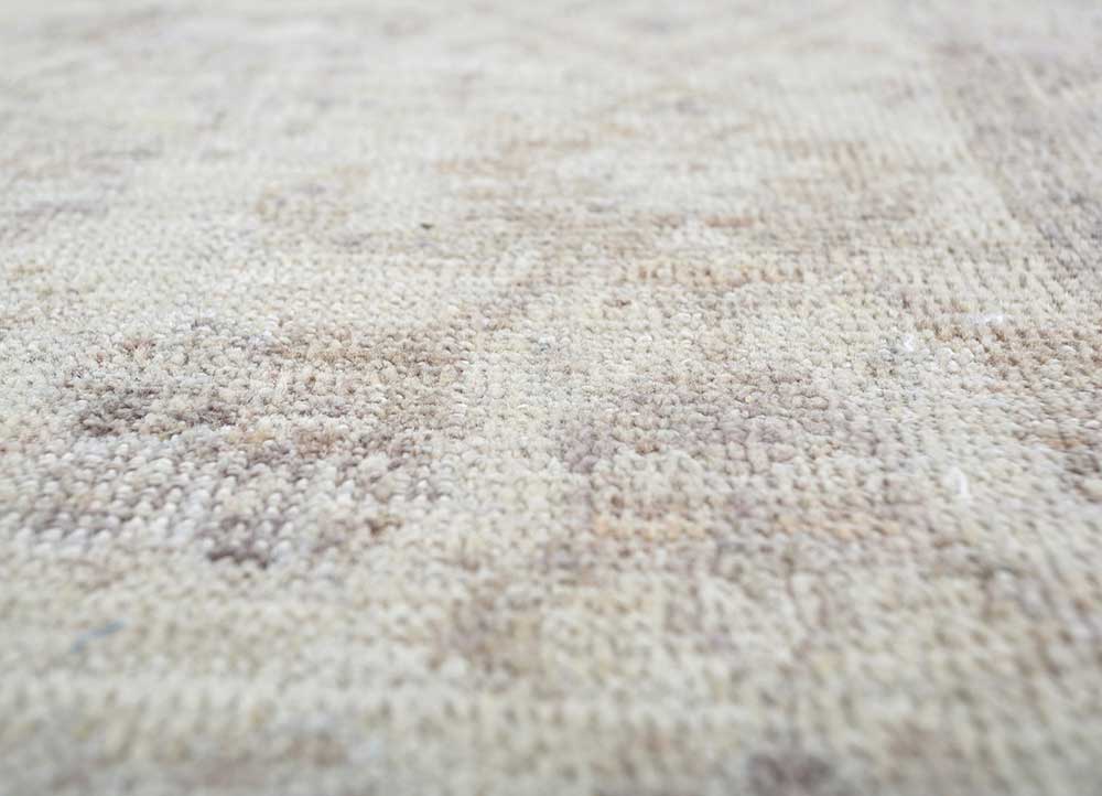 someplace in time beige and brown wool Hand Knotted Rug - CloseUp