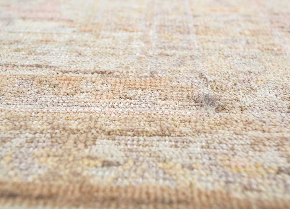 someplace in time beige and brown wool Hand Knotted Rug - CloseUp