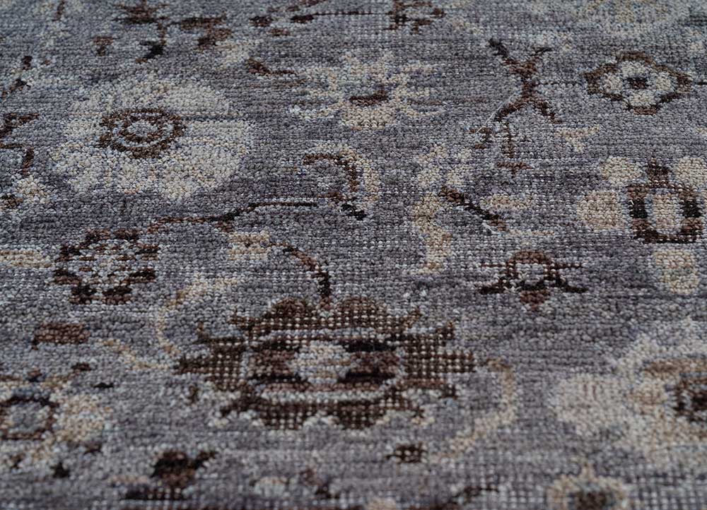 viscaya grey and black wool Hand Knotted Rug - CloseUp