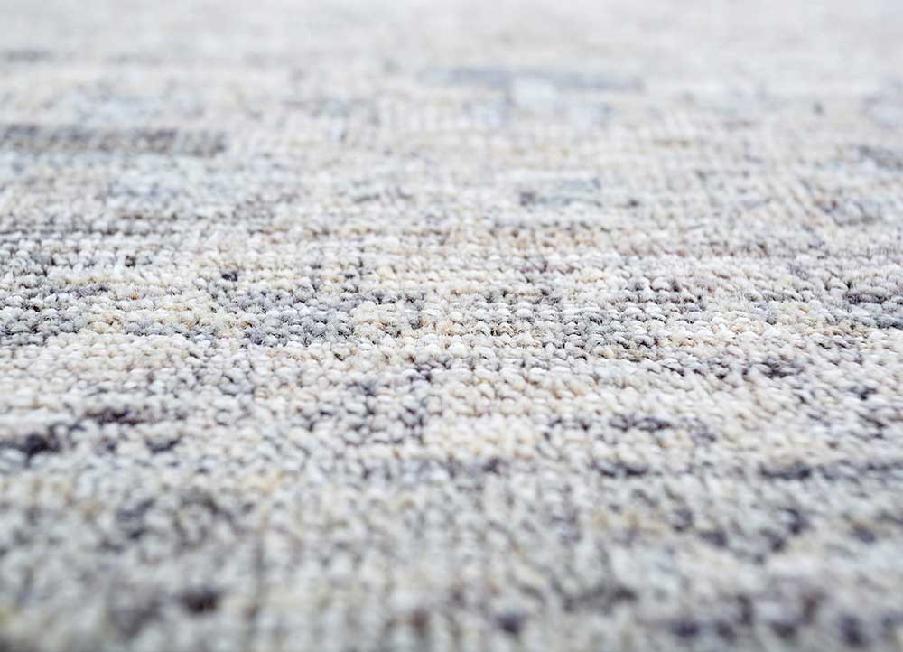 someplace in time grey and black wool Hand Knotted Rug - CloseUp