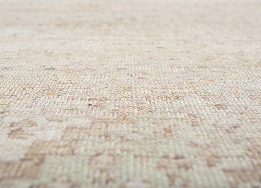 someplace in time beige and brown wool Hand Knotted Rug - CloseUp