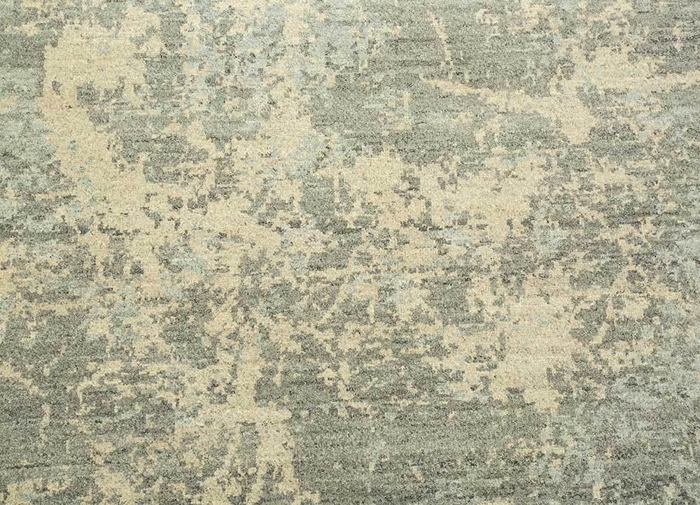 chaos theory by kavi beige and brown wool Hand Knotted Rug - CloseUp